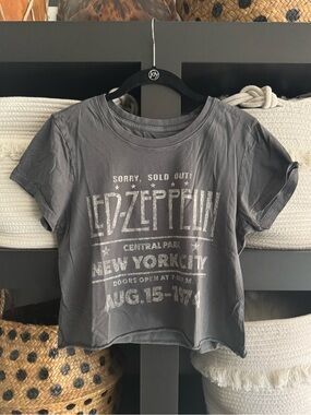Led Zeppelin Graphic Tee in Washed Dark Gray